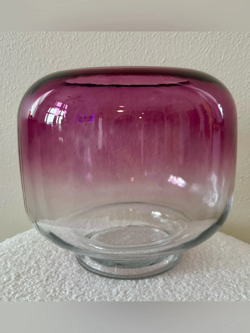 Mainstays 8” Purple Ombre Glass Hurricane Pillar Candle Holder